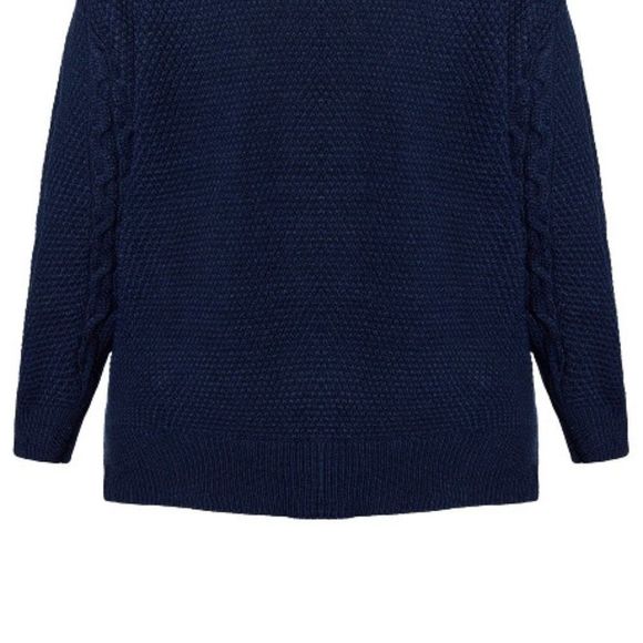 EVANS Serendipity Cable Knit Sweater - Navy Pull Over - Picture 3 of 3